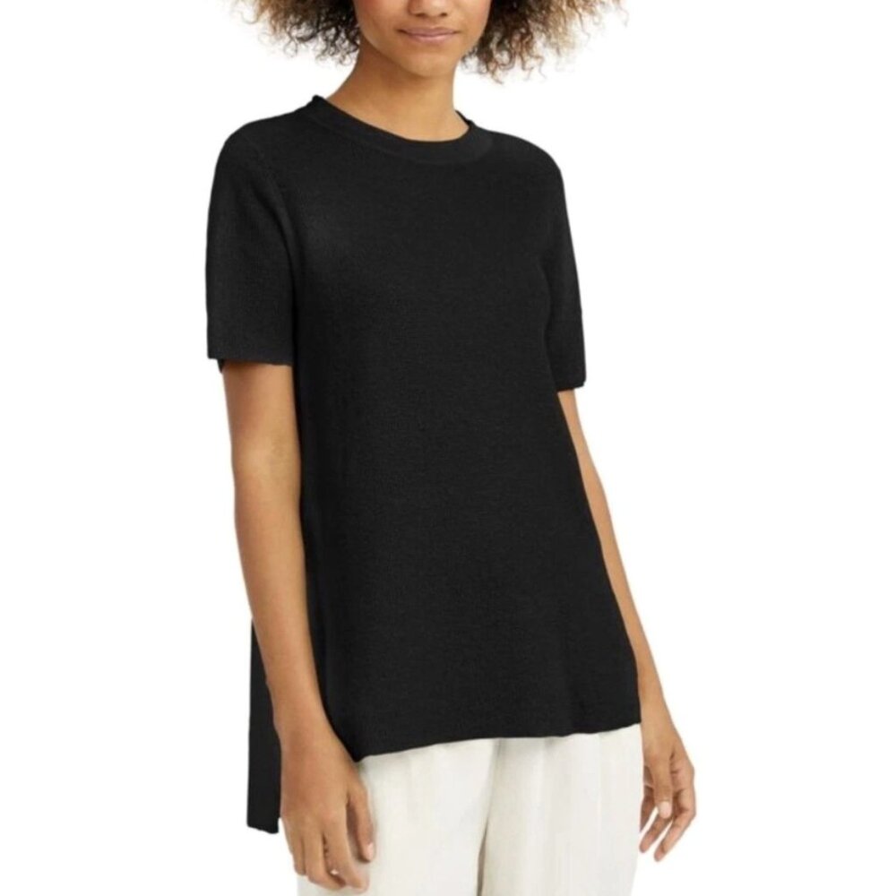 EILEEN FISHER Hi-Lo Top Size-S Black